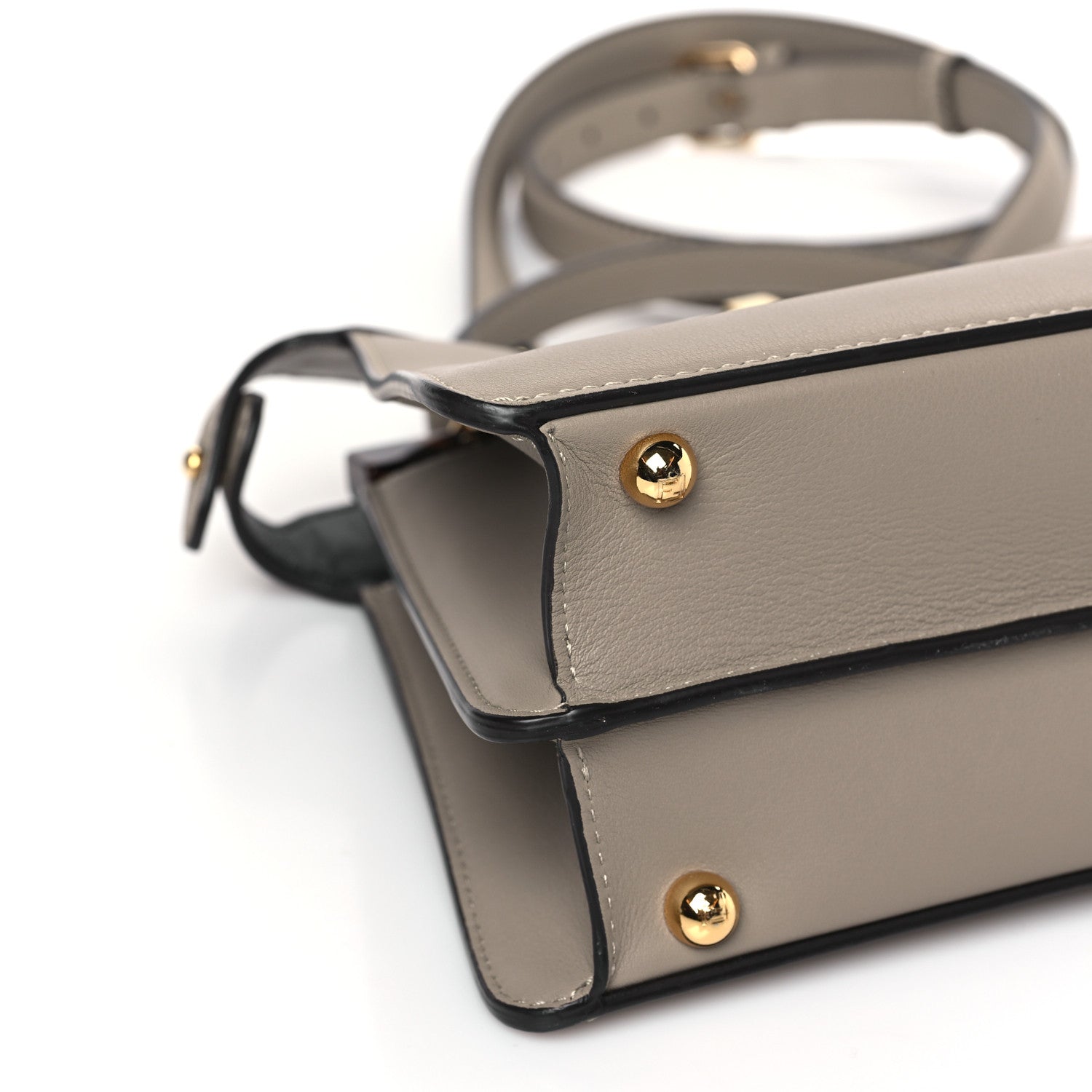Fendi Vitello Seta Shiny Nappa Plexiglass Bi-Color Small Peekaboo I SEE U Satchel Tartaruga Black 8 of 9