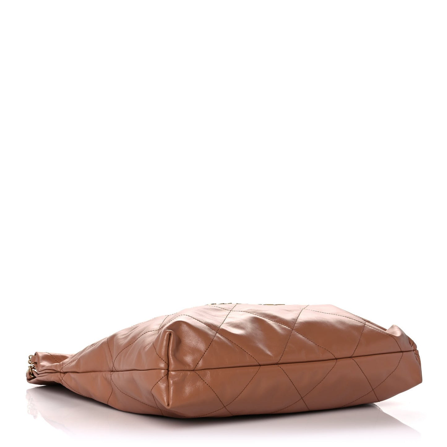 Shiny Calfskin Quilted Chanel 22 Camel
