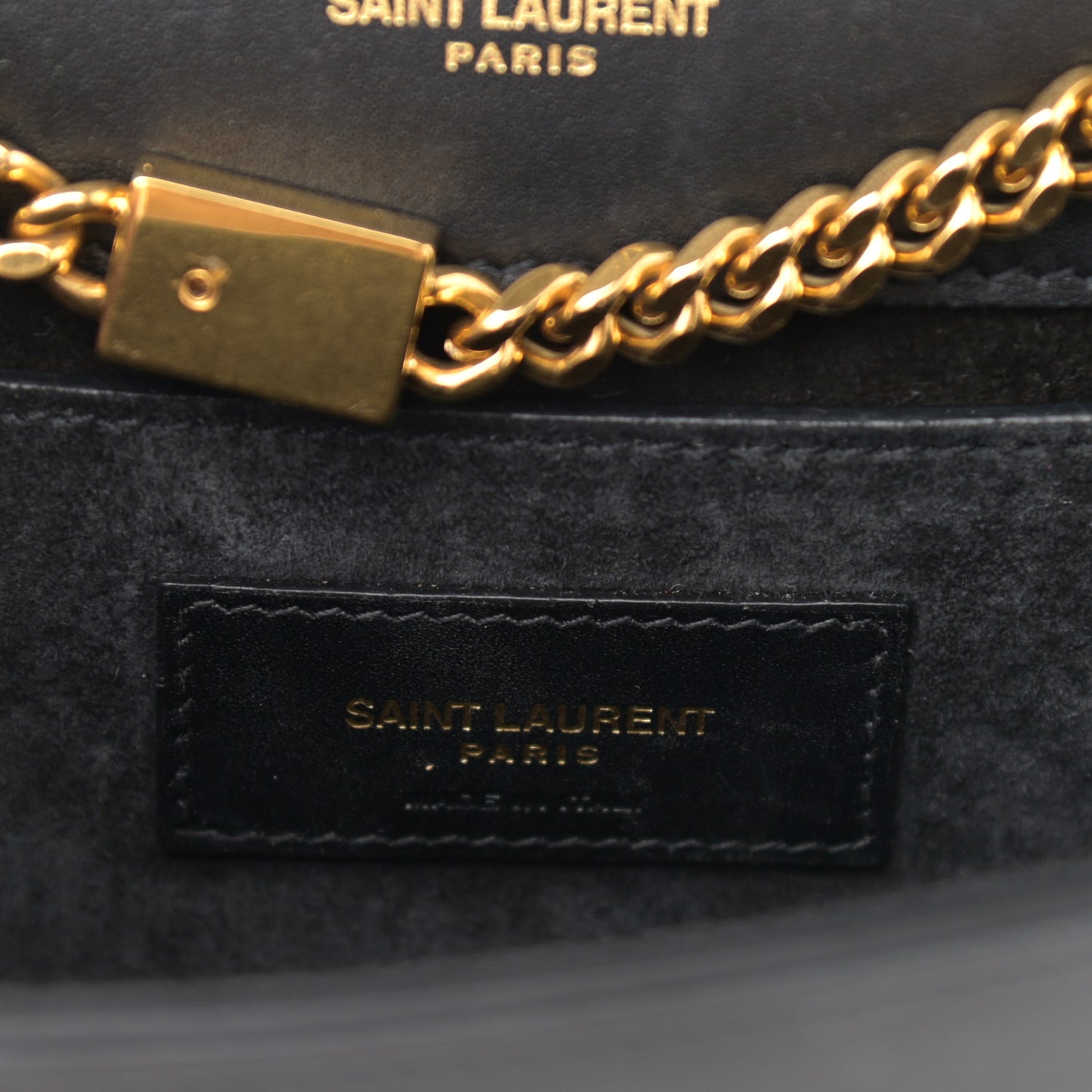 Calfskin Small Classic Monogram Kate Tassel Satchel Black