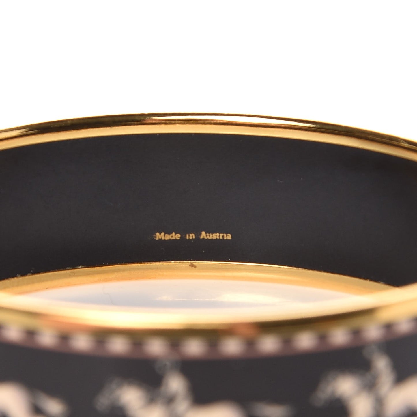 Enamel Printed Wide Bracelet Black 65