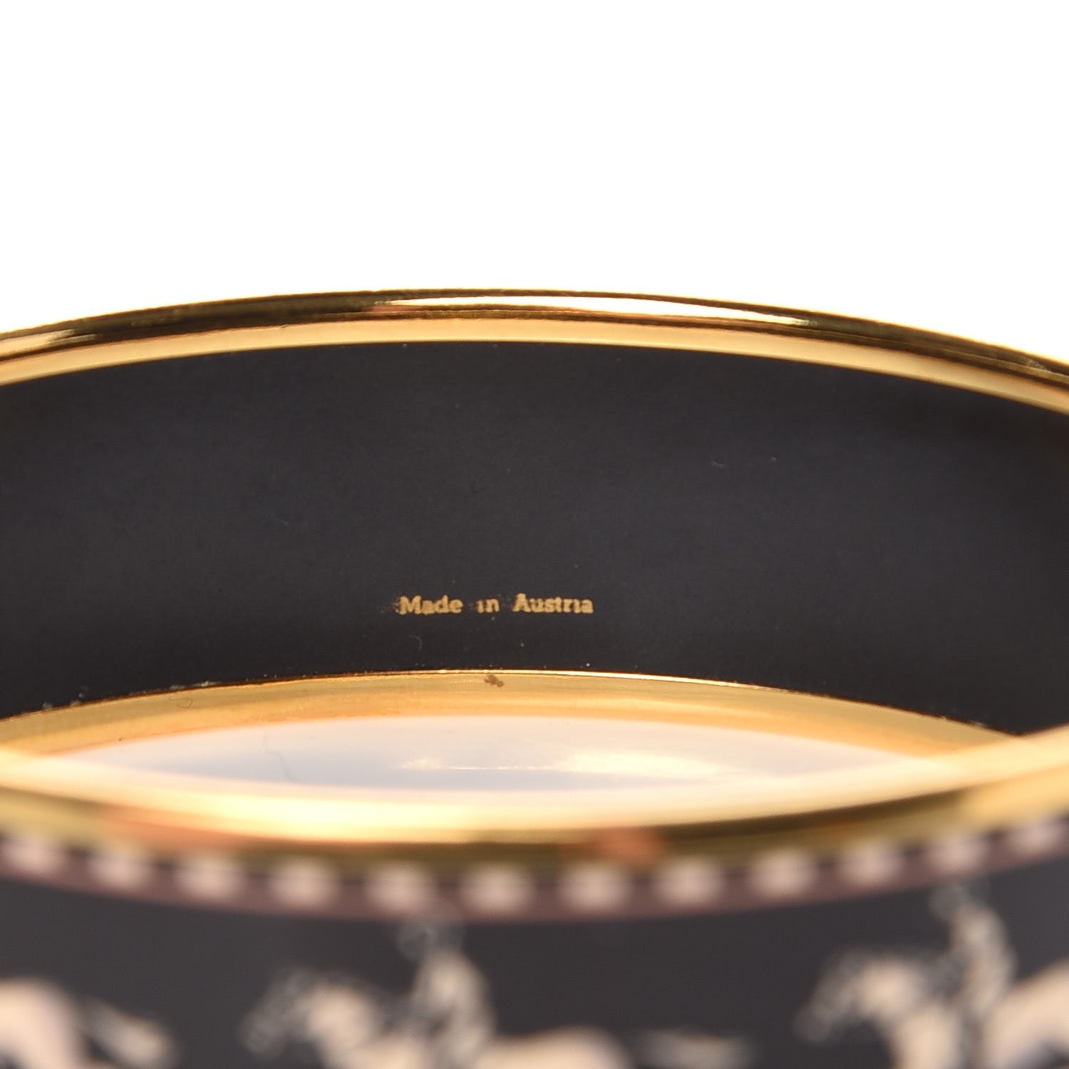 Hermes Enamel Printed Wide Bracelet Black 65 5 of 5