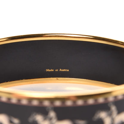 Hermes Enamel Printed Wide Bracelet Black 65 5 of 5