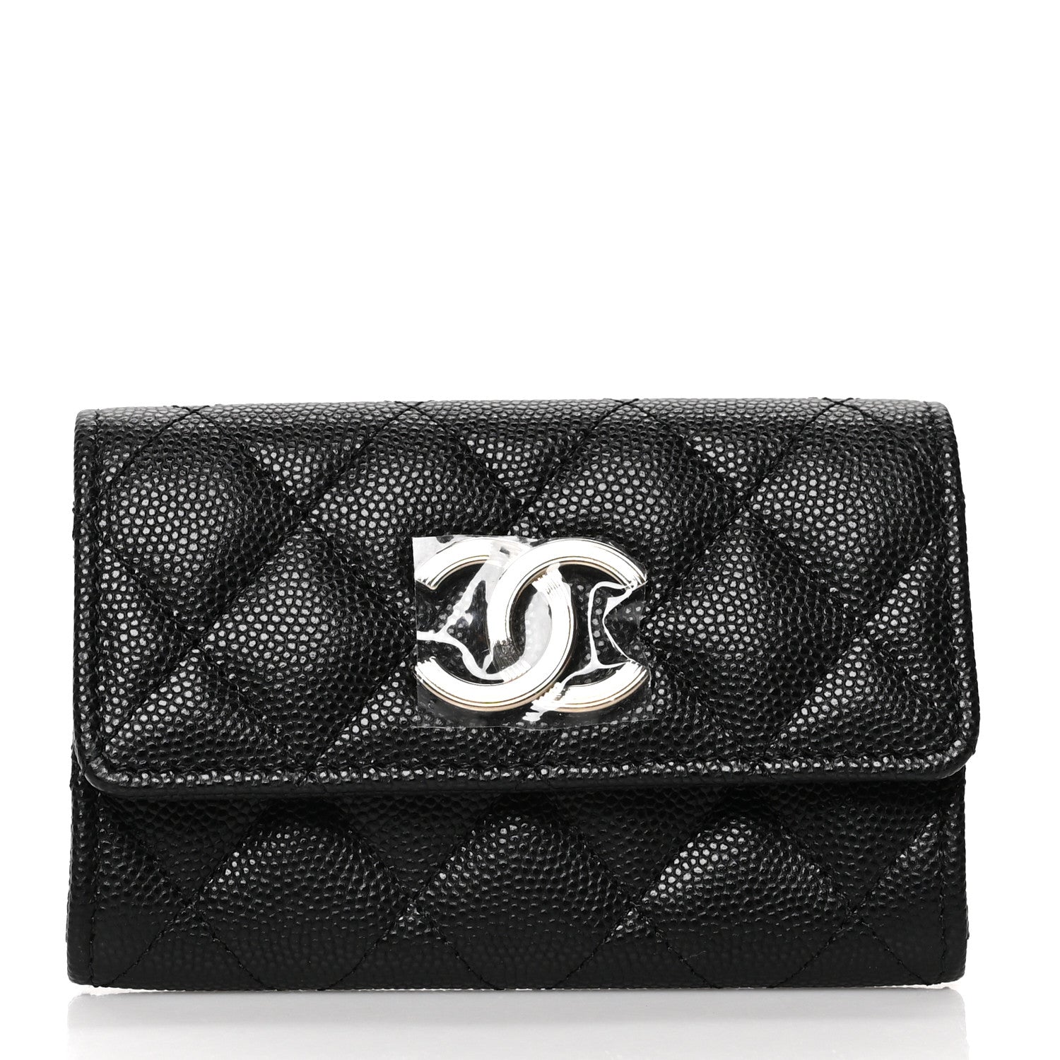 Chanel Caviar Quilted CC Flap Card Holder Black 1 of 8