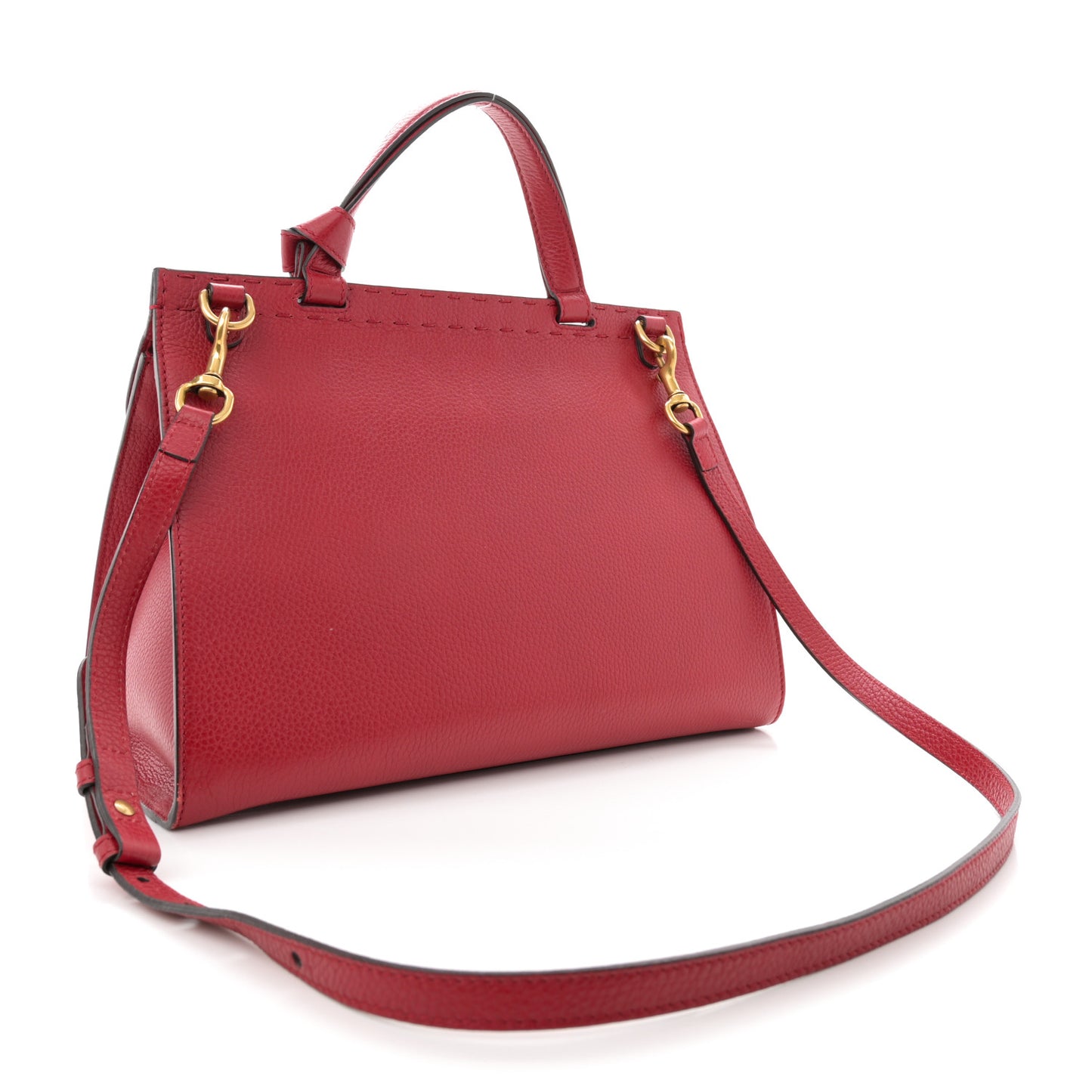 Calfskin Small GG Marmont Top Handle Bag Vulcanic Red