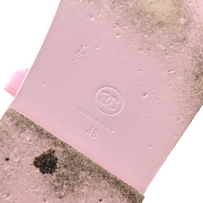 Chanel Lambskin Crystal CC Velcro Dad Sandals 38 Light Pink 7 of 9