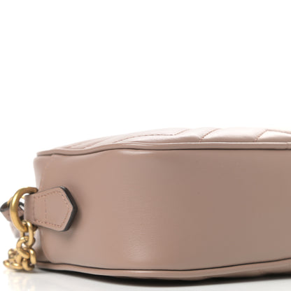 Gucci Calfskin Matelasse Mini GG Marmont Chain Shoulder Bag Porcelain Rose 14 of 20