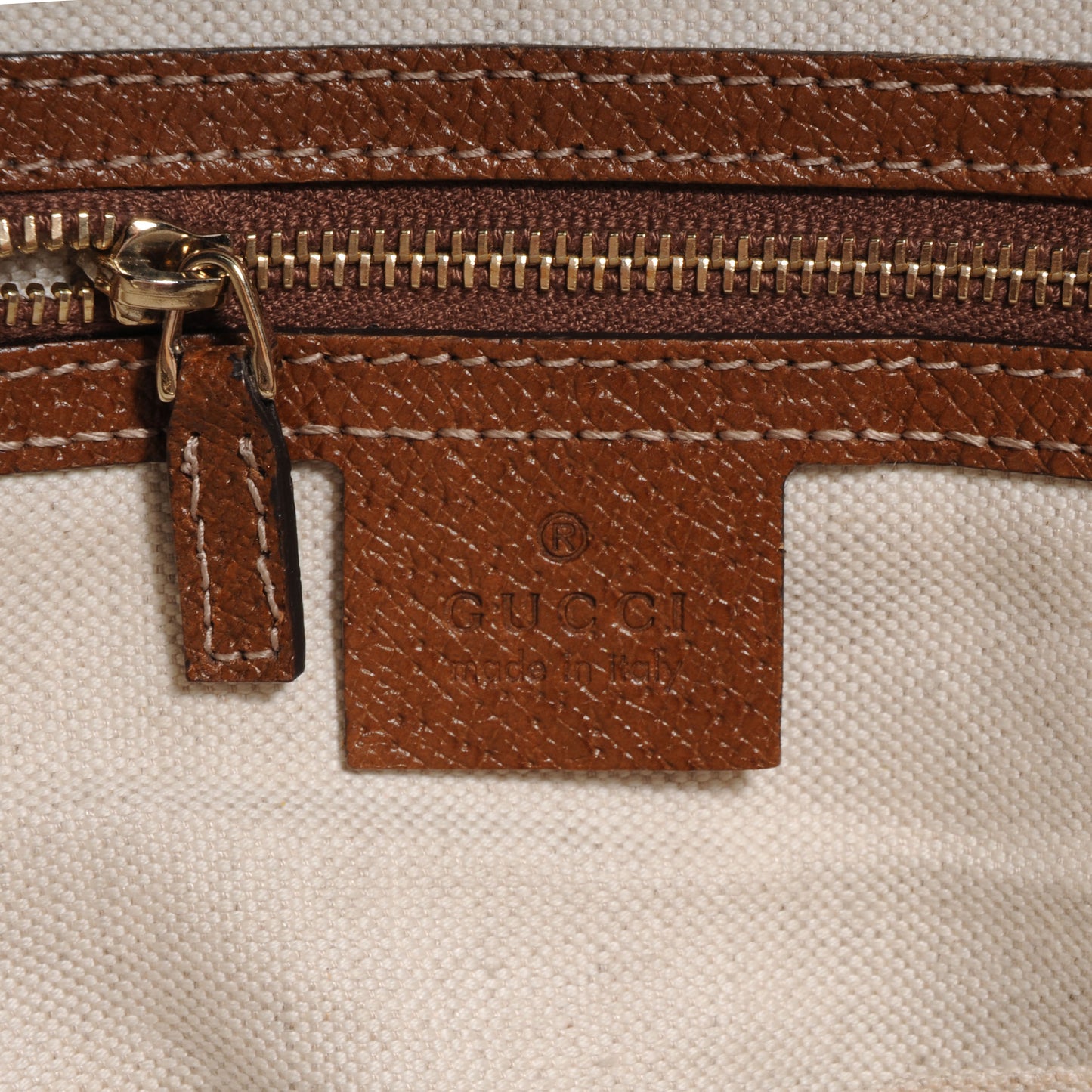 Monogram Textured Calfskin Medium Bree Zippered Tote Beige Ebony Nocciola