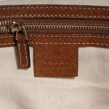 Gucci Monogram Textured Calfskin Medium Bree Zippered Tote Beige Ebony Nocciola 7 of 8