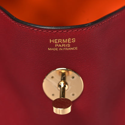 Hermes Swift Verso Lindy 30 Rouge Grenat Orange 5 of 9