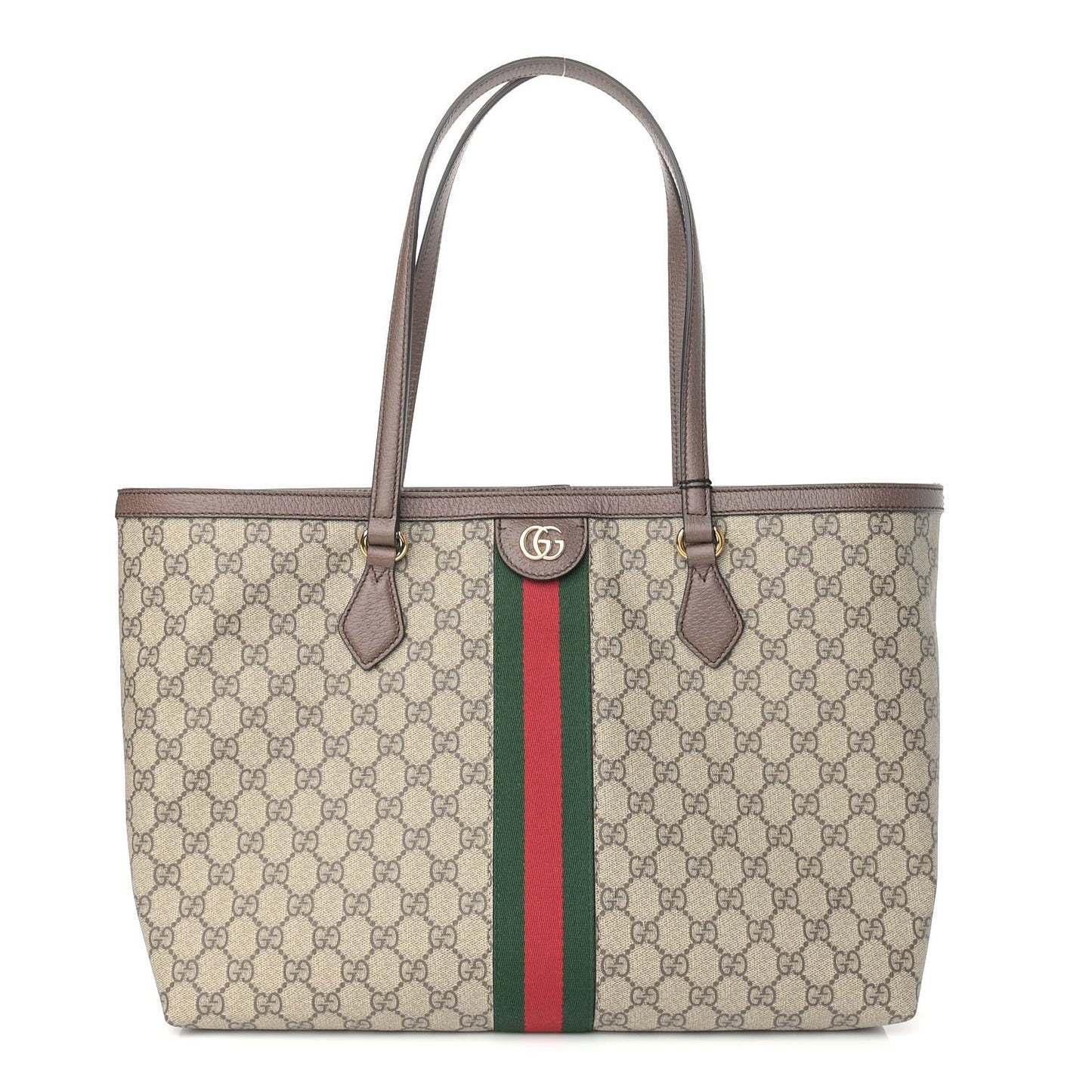 GG Supreme Monogram Medium Ophidia Shopping Tote Brown