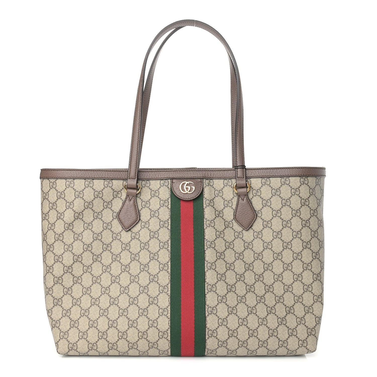 Gucci GG Supreme Monogram Medium Ophidia Shopping Tote Brown 1 of 9