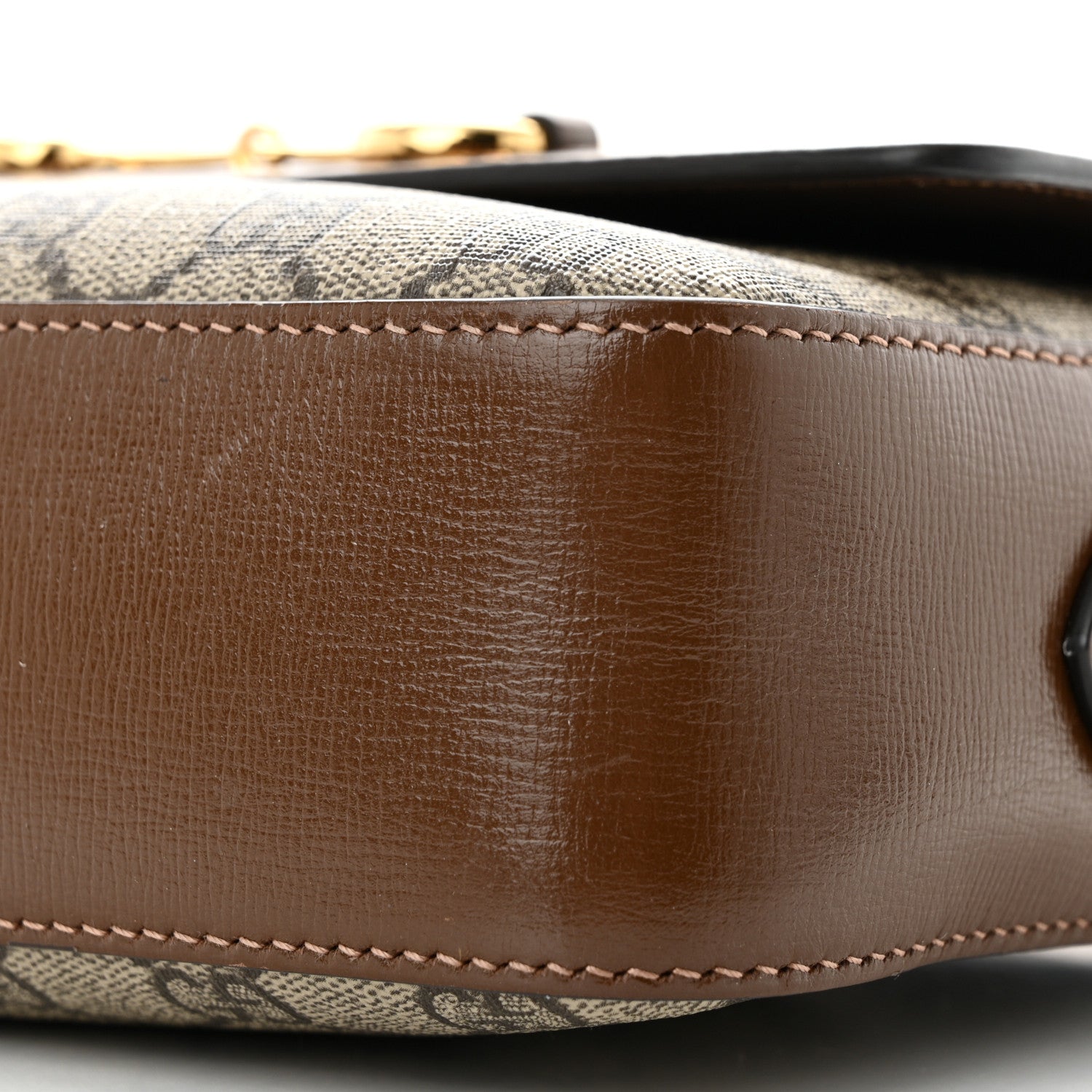 Gucci GG Supreme Monogram Small Horsebit 1955 Shoulder Bag Beige Brown Sugar 10 of 11