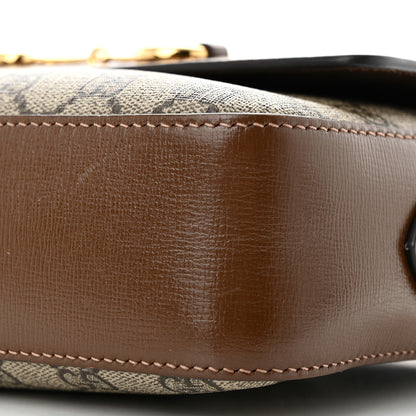 Gucci GG Supreme Monogram Small Horsebit 1955 Shoulder Bag Beige Brown Sugar 10 of 11