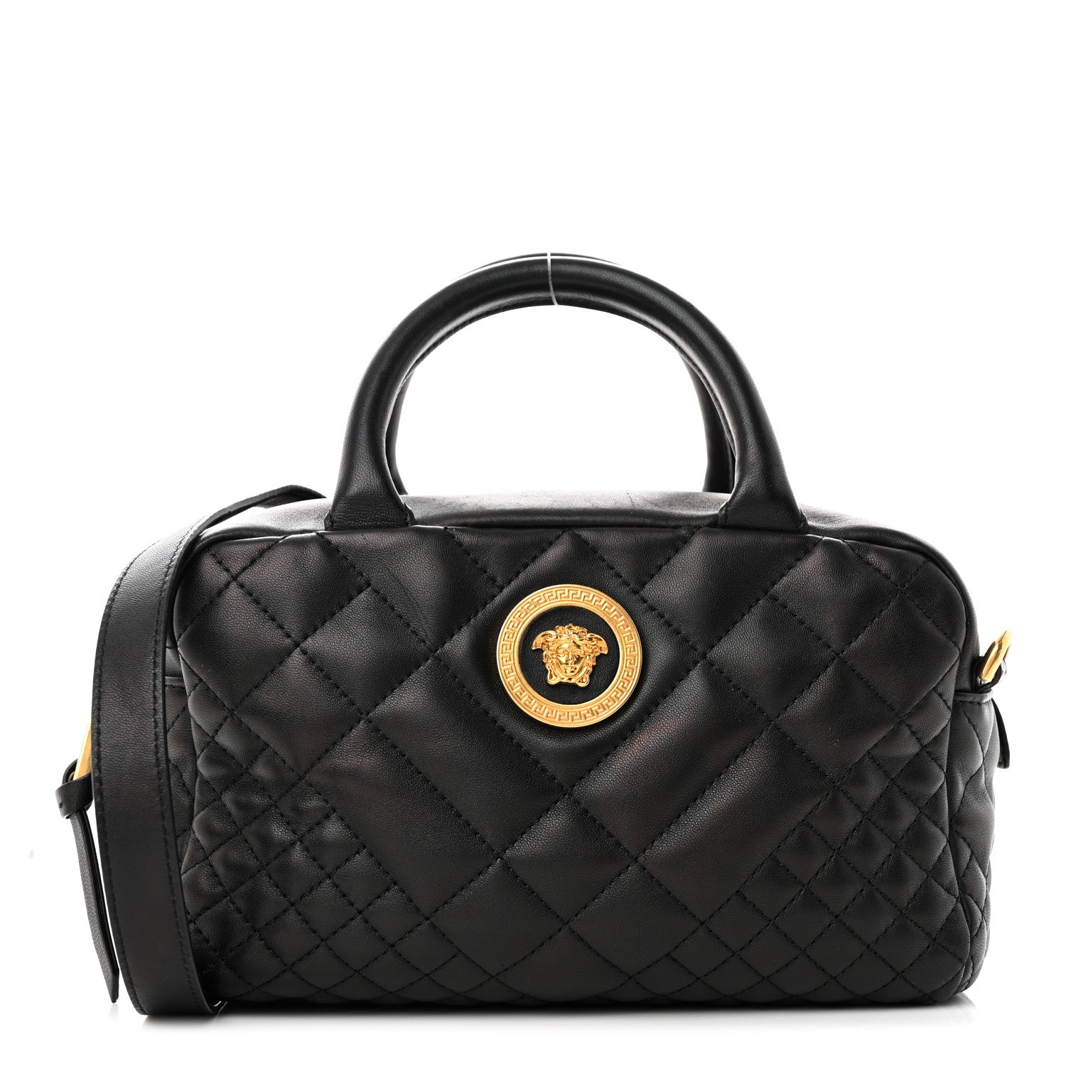 Versace Nappa Quilted Icon Bowler Bag Black 1 of 12