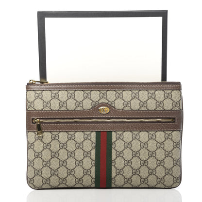 Gucci GG Supreme Monogram Large Ophidia Pouch Clutch Brown 8 of 8