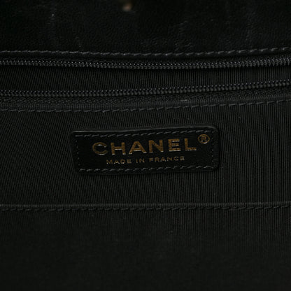 Chanel Shearling Tweed Shopper Tote Black 6 of 9
