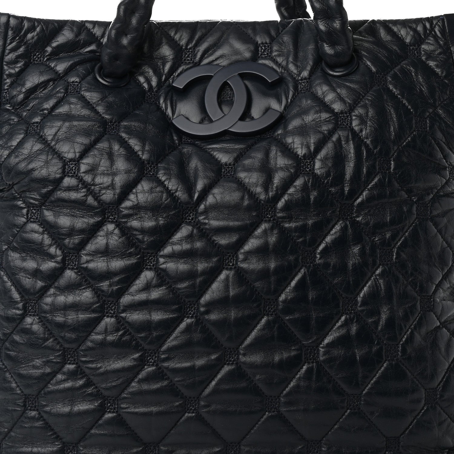 Chanel Lambskin Quilted Hidden Chain Tote Navy 8 of 10