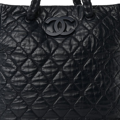 Chanel Lambskin Quilted Hidden Chain Tote Navy 8 of 10
