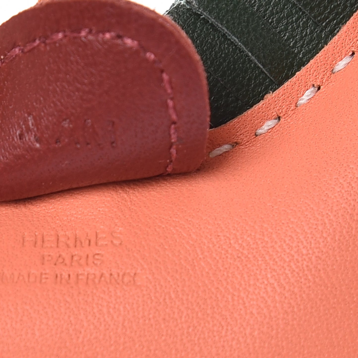 Milo Lambskin Grigri Rodeo Horse Bag Charm PM Crevette Vert Anglais Rouge H Orange