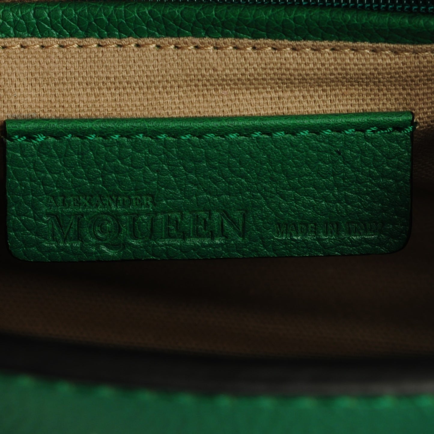 Pebbled Calfskin Mini Padlock Green