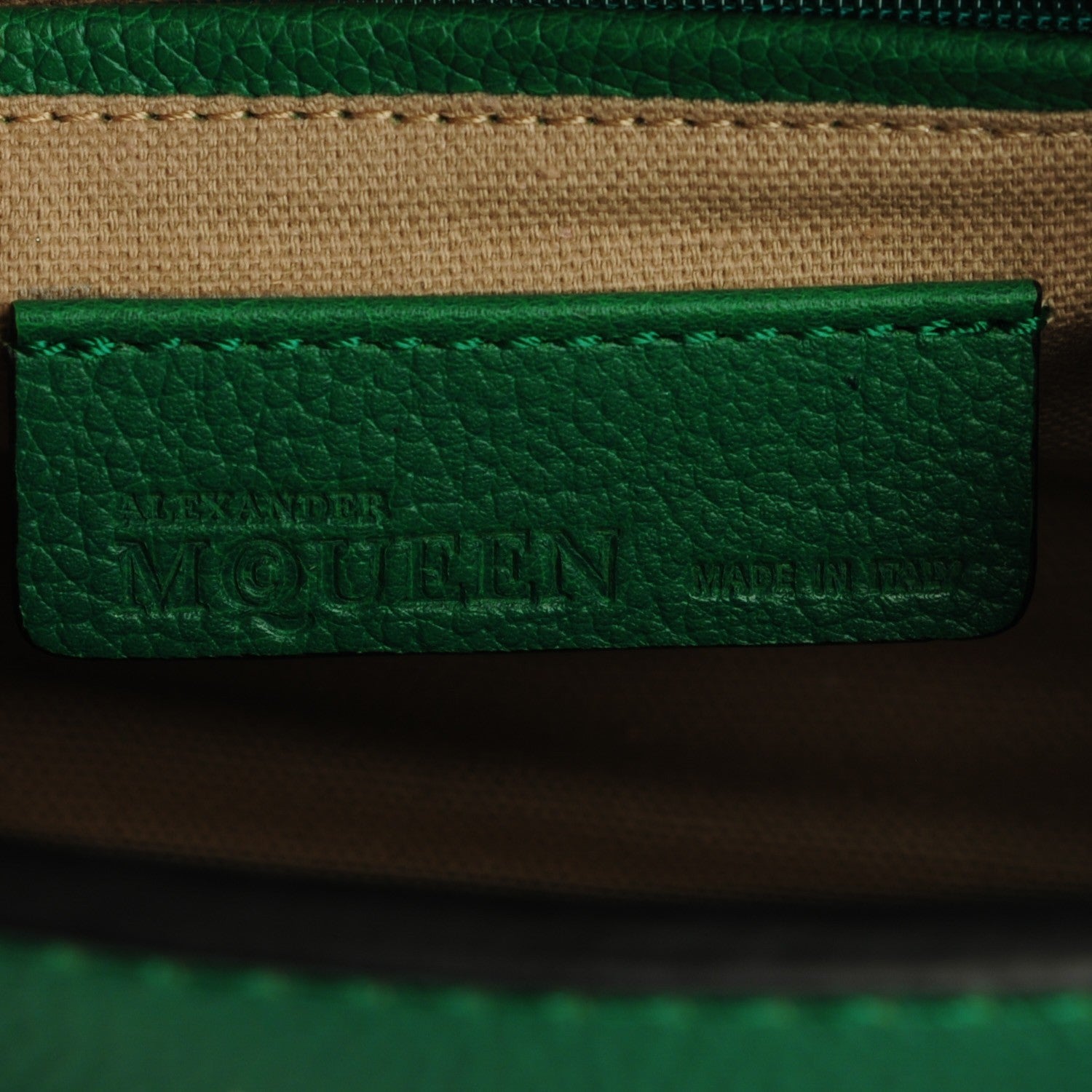 Alexander McQueen Pebbled Calfskin Mini Padlock Green 6 of 7