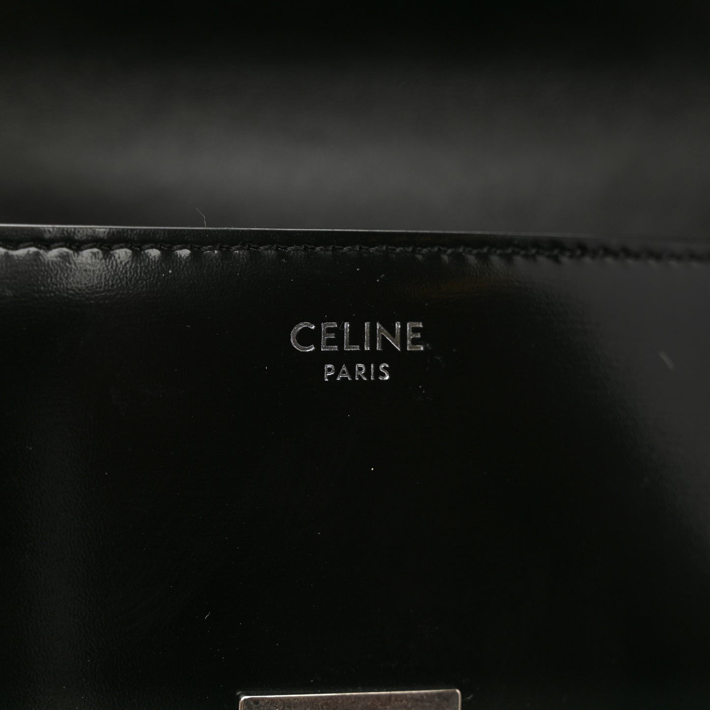 Shiny Calfskin Triomphe Chain Shoulder Bag Black