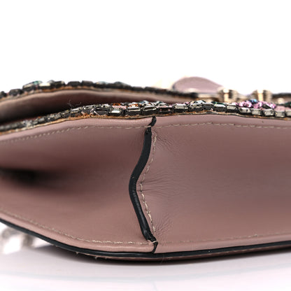 Valentino Garavani Vitello Beaded Small Glam Lock Rockstud Flap Poudre 7 of 10