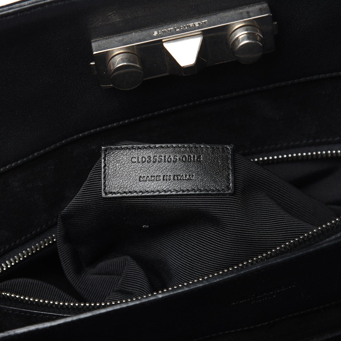 Calfskin Fringe Medium Trois Clous Tote Black