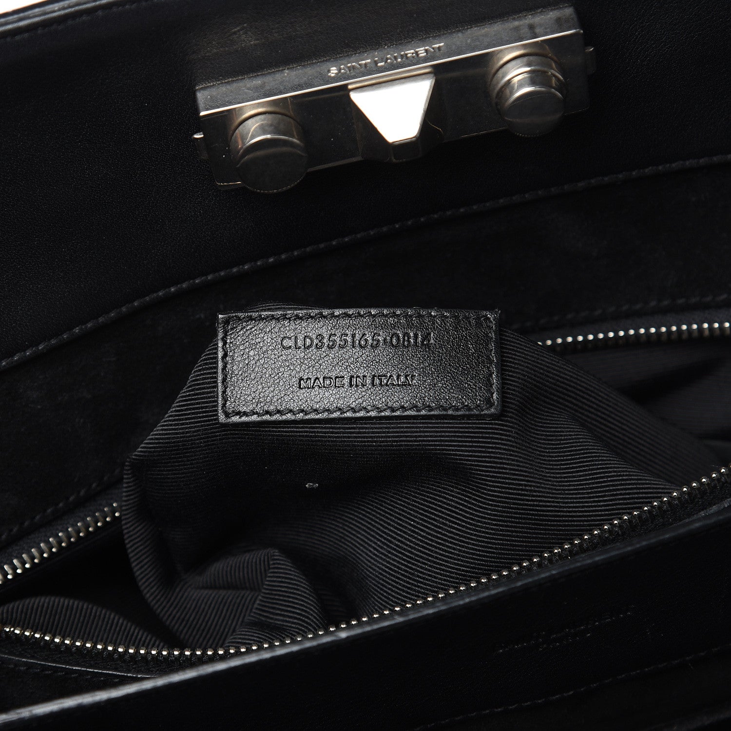Saint Laurent Calfskin Fringe Medium Trois Clous Tote Black 6 of 12