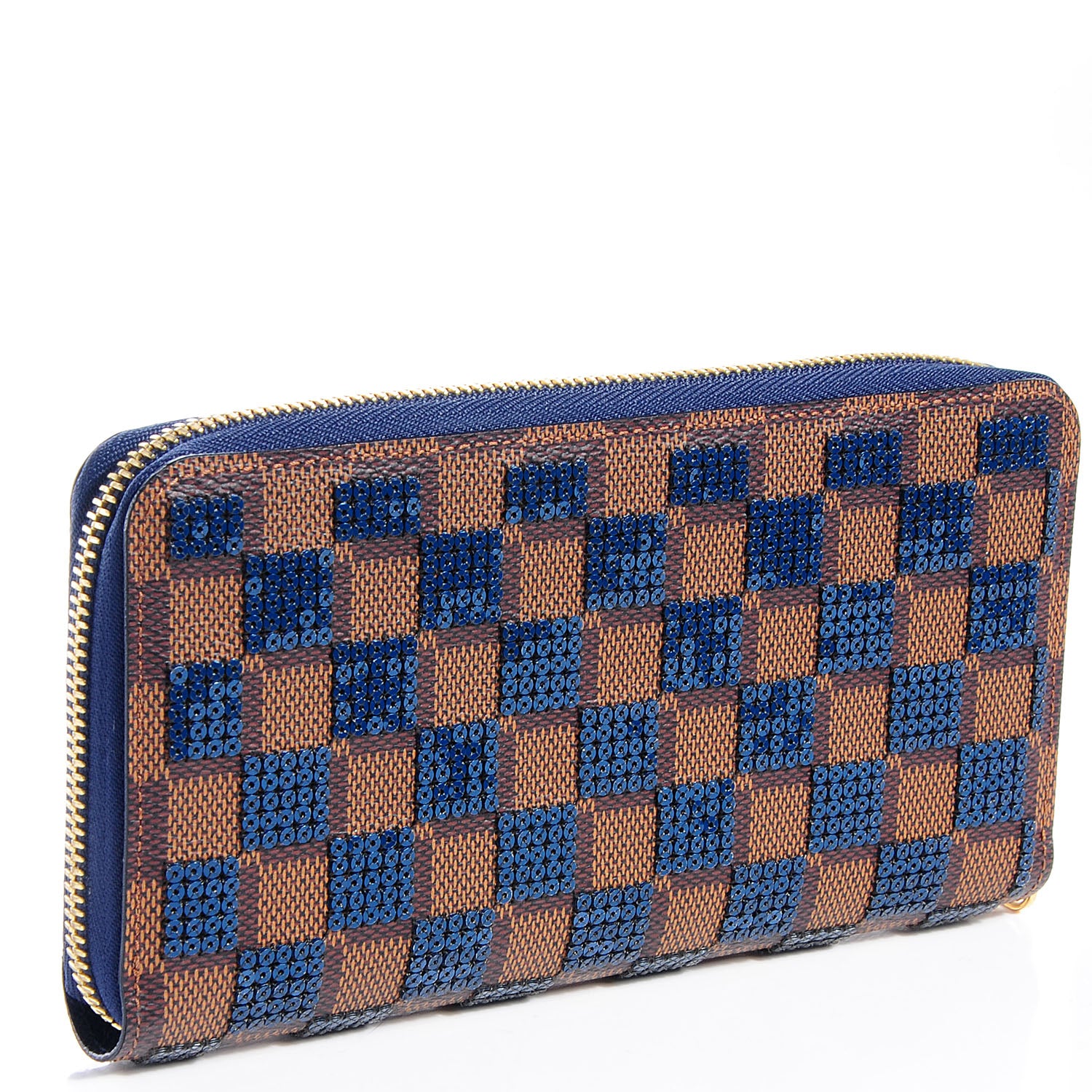 Louis Vuitton Damier Paillettes Zippy Wallet Blue 3 of 7