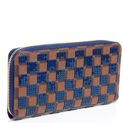 Louis Vuitton Damier Paillettes Zippy Wallet Blue 3 of 7