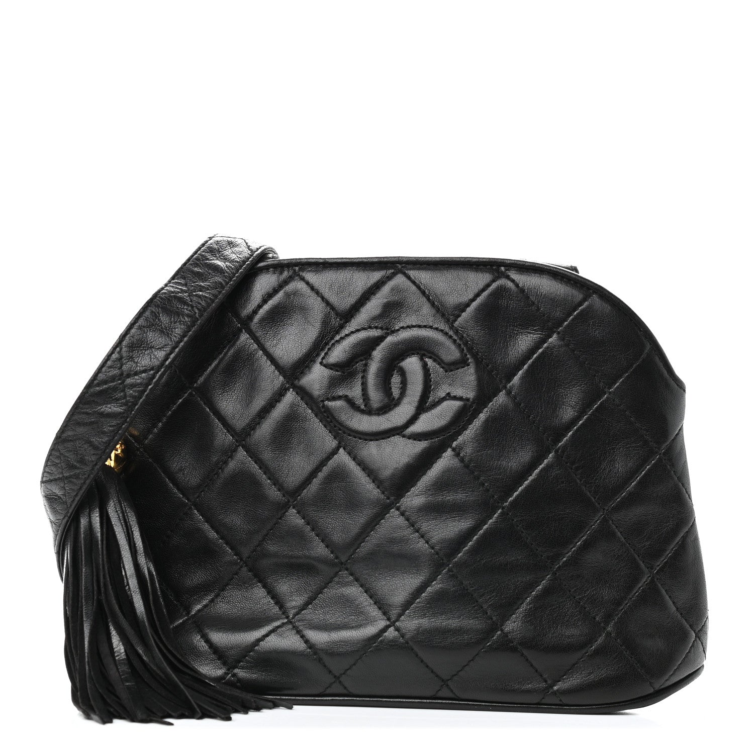 Chanel Lambskin Quilted Tassel Camera Case Black 1 of 9