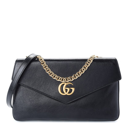 Gucci Calfskin Diagonal GG Medium Thiara Double Envelope Shoulder Bag Emerald Green Black 1 of 10