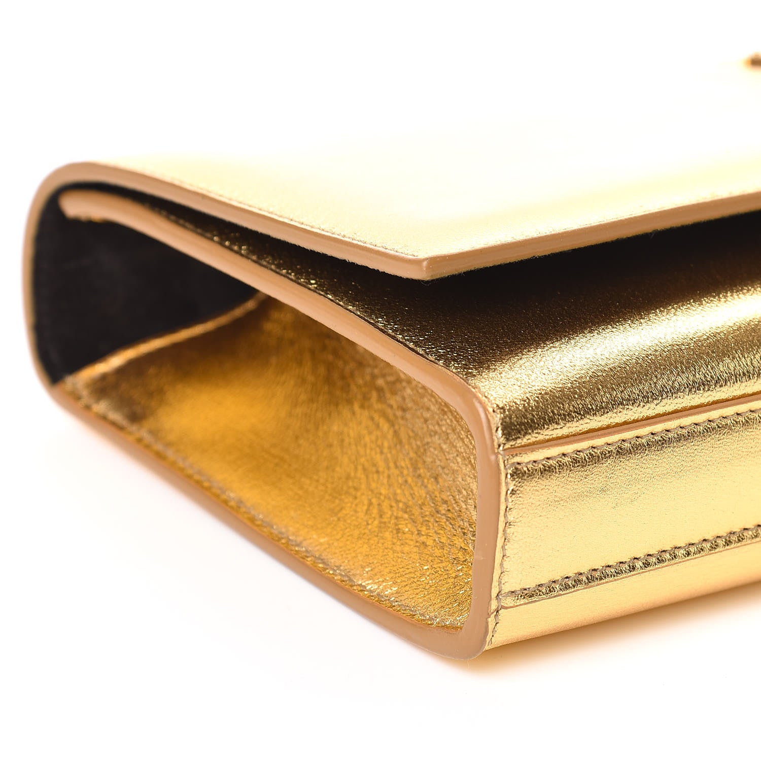 Saint Laurent Metallic Calfskin Monogram Cassandre Clutch Ciad 9 of 10