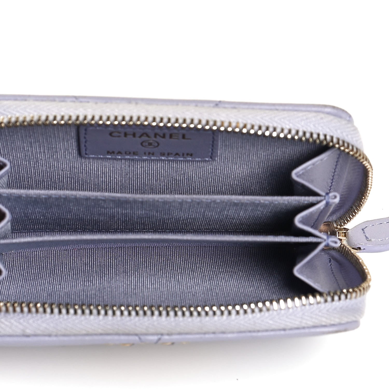 Chanel Lambskin Quilted Chanel 19 Zip Around Coin Purse Wallet Light Purple 5 of 12