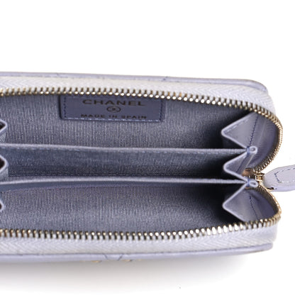 Chanel Lambskin Quilted Chanel 19 Zip Around Coin Purse Wallet Light Purple 5 of 12