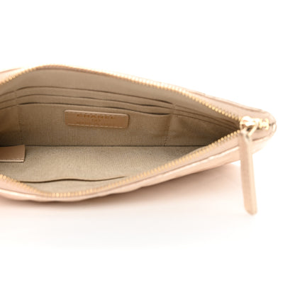 Chanel Metallic Lambskin Quilted Cosmetic Cas Gold 5 of 8