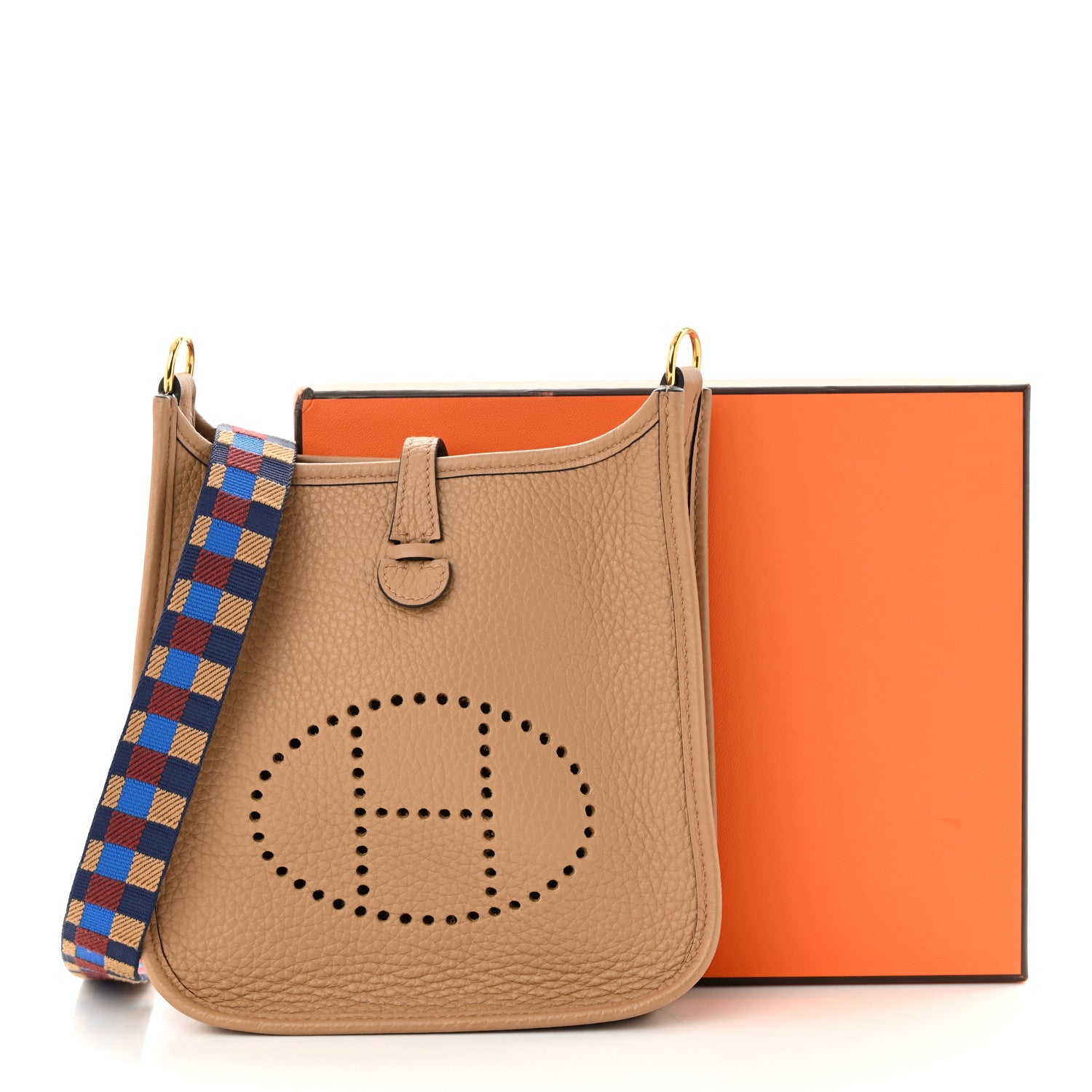 Hermes Taurillon Clemence Maxi Quadrille Evelyne TPM Chai Bleu Rouge H Bleu Saphir 11 of 11