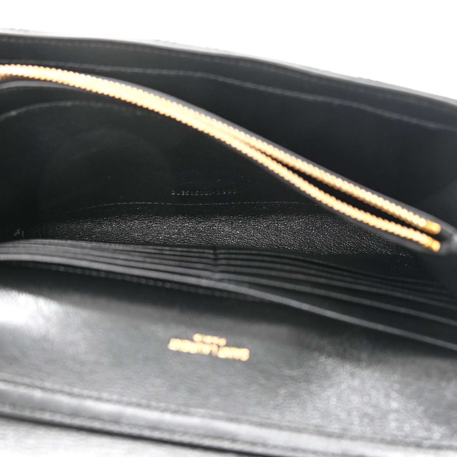 Saint Laurent Lambskin Diamond Quilted Becky Chain Wallet Black 5 of 10