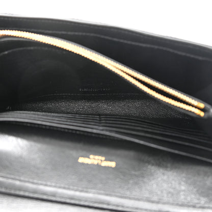 Saint Laurent Lambskin Diamond Quilted Becky Chain Wallet Black 5 of 10