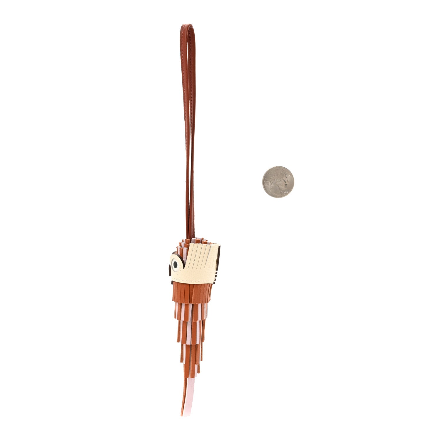 Hermes Milo Lambskin Epsom Chouette Bag Charm Gold Pain D'epice Black Nata White 2 of 5