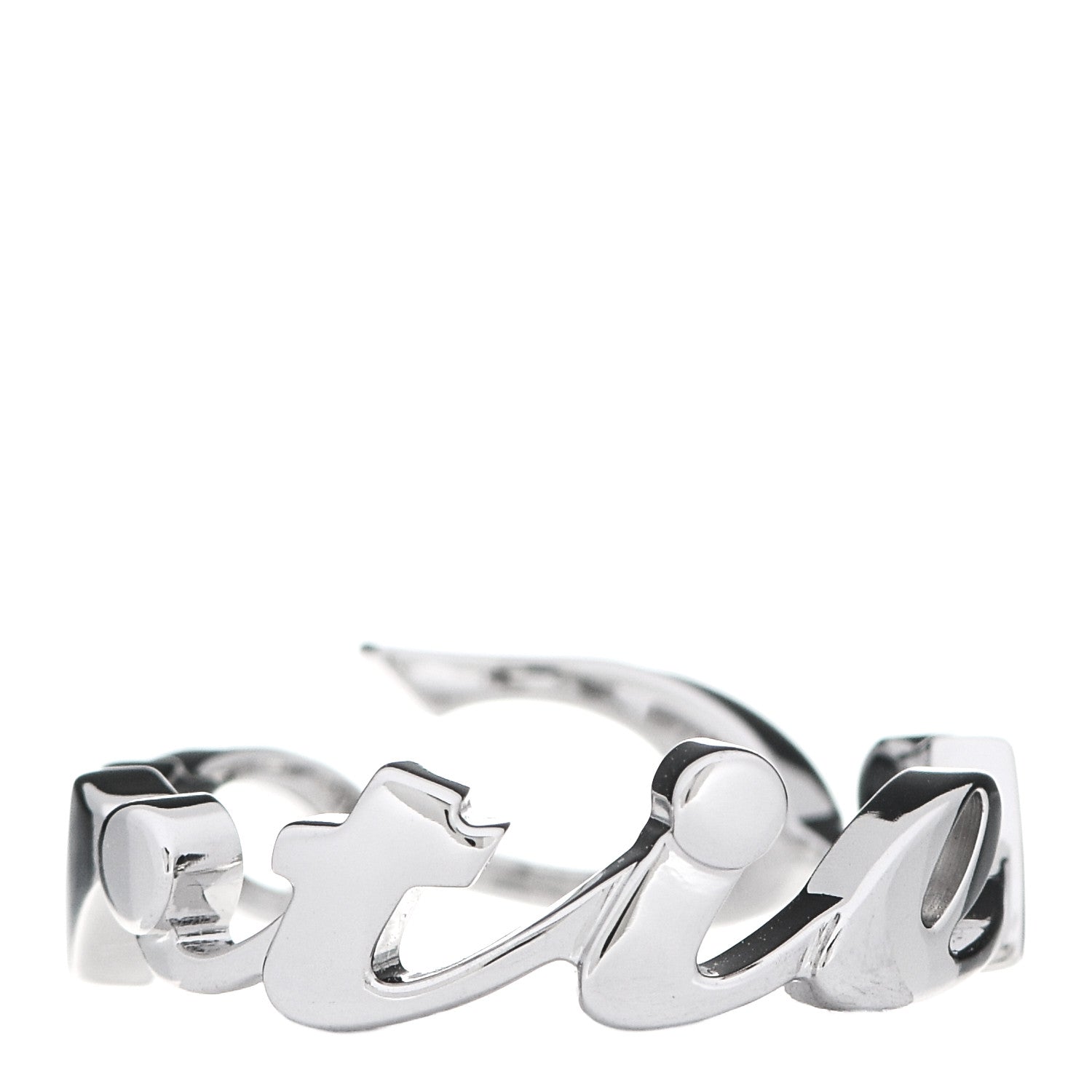 Cartier 18K White Gold Signature Ring 50 5.25 3 of 5