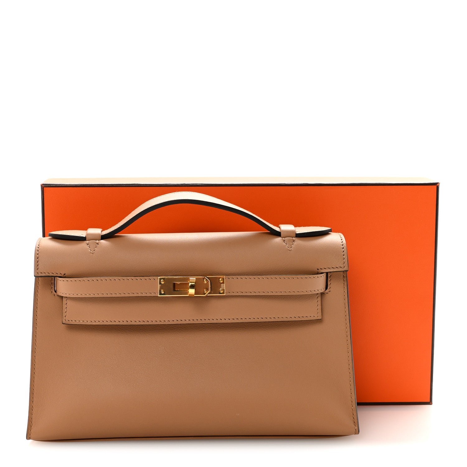 Hermes Swift Kelly Pochette Clutch Chai 10 of 10