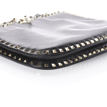Valentino Garavani Vitello Rockstud Shoulder Satchel Black 5 of 7