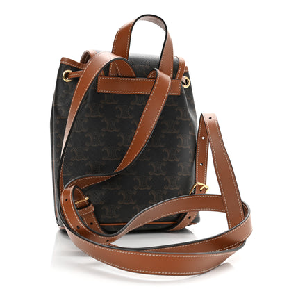 Celine Triomphe Canvas Calfskin Mini Folco Backpack Tan 3 of 11