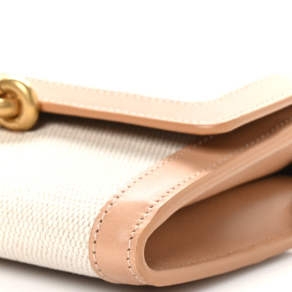 Saint Laurent Calfskin Canvas Le Maillon Chain Wallet Tan 9 of 9