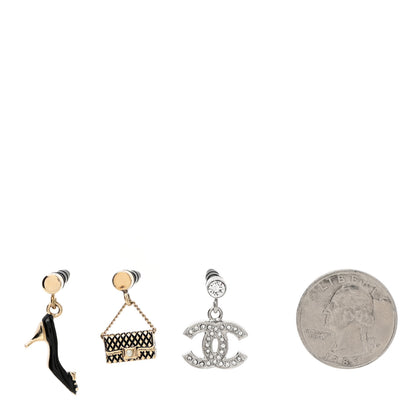 Chanel Crystal CC Dangle Earphone Charms Gold 2 of 5
