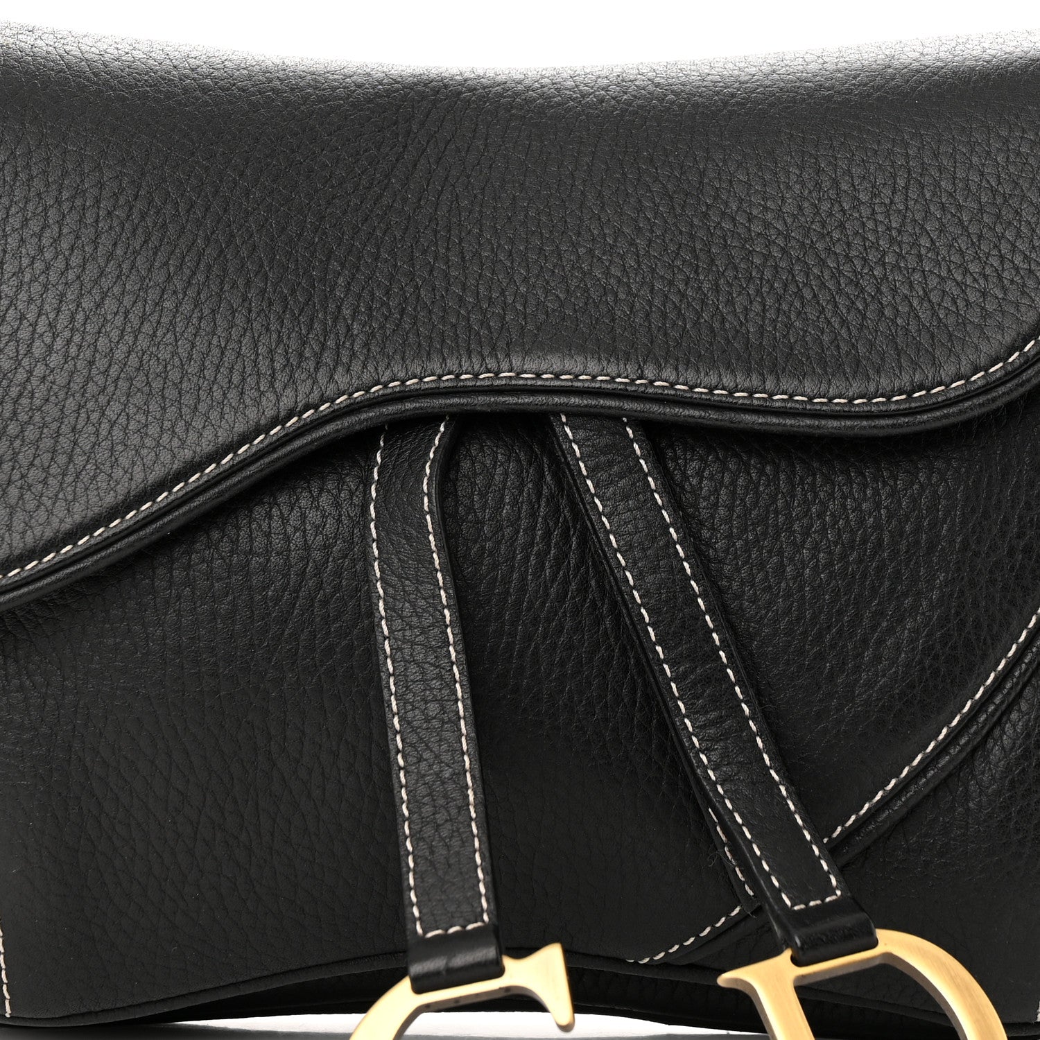 Christian Dior Calfskin Double Saddle Bag Black 8 of 11