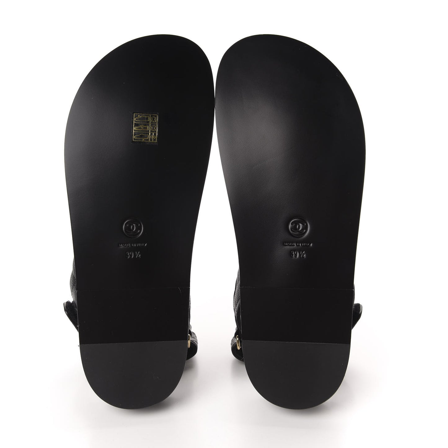 Grained Calfskin Velcro Dad Sandals 39.5 Black