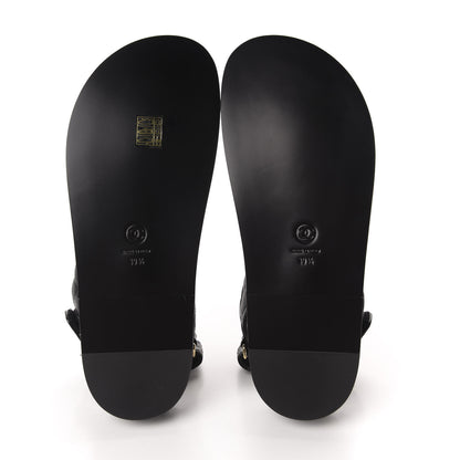 Chanel Grained Calfskin Velcro Dad Sandals 39.5 Black 6 of 10
